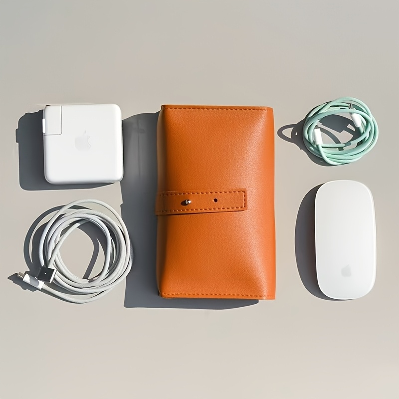 1pc Leather Tech Organizer Pou - огляд і ціна Tech Accessories Travel Organizer Pouch