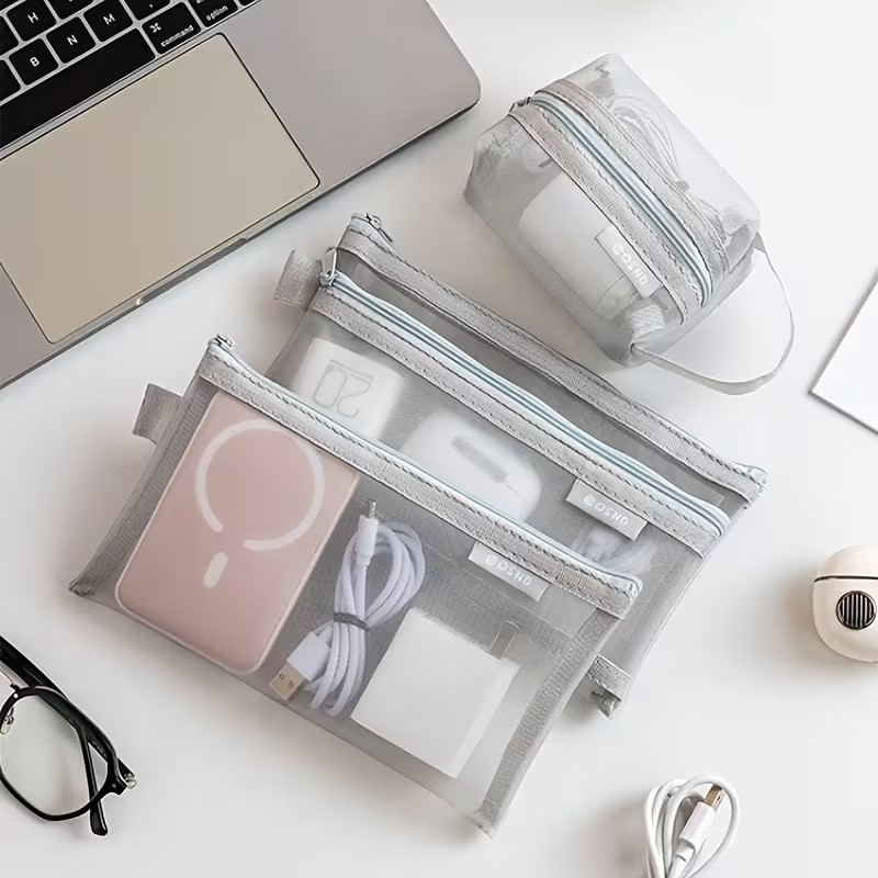 Gray Mesh Organizer Bags – for - огляд і ціна Tech Accessories Case